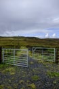 Open metal farm gate