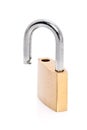 Open metal padlock