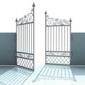 Open metal steel baroque fence Royalty Free Stock Photo
