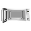 Open microwave icon, realistic style