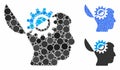 Open Mind Gear Mosaic Icon of Round Dots