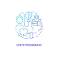 Open mindedness blue gradient concept icon Royalty Free Stock Photo