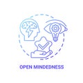 Open mindedness concept icon