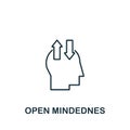 Open Mindedness icon from life skills collection. Simple line Open Mindedness icon for templates, web design and infographics Royalty Free Stock Photo