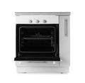 Open modern electric oven on white background. Royalty Free Stock Photo