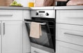 Open modern oven built Royalty Free Stock Photo