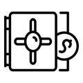 Open money safe icon, outline style