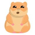 Open mouth hamster icon, cartoon style