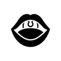 Black solid icon for Open Mouth, face and maw