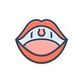 Color illustration icon for Open Mouth, face and maw