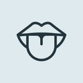 Open mouth icon. vector line ssymbol in flat simple style