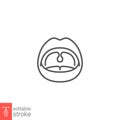 Open mouth line icon. lips and tonsils in oral cavity. Human Internal organ anatomy Royalty Free Stock Photo