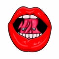 Open mouth with pierced tongue Royalty Free Stock Photo