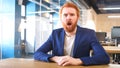 Open Mouth Shocked, Stunned Businessman Wondering Royalty Free Stock Photo