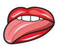 Open mouth sticking out tongue illustration