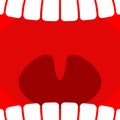 Open mouth. Teeth and throat background. larynx Royalty Free Stock Photo