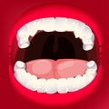 open mouth and teeth with tongue.dental concept - vector illustration Royalty Free Stock Photo