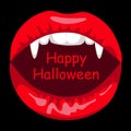 Open mouth of vampire woman Royalty Free Stock Photo