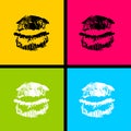 Open mouth woman lips tongue pop art style