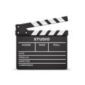 Open movie clapperboard vector illustration