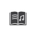 Open music book vector icon