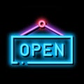 Open Nameplate neon glow icon illustration