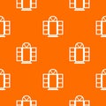 Open narrow window frame pattern vector orange