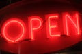 Open neon sign