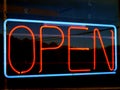 Open neon sign