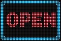 Open neon sign background