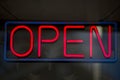 Open neon sign isolated Royalty Free Stock Photo