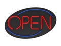 Open Neon Sign Isolated Royalty Free Stock Photo