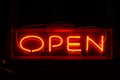 Open neon sign