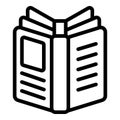 Open new book icon outline vector. Lexicon volume