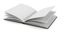 Open Notebook with Blank Pages on White Background Royalty Free Stock Photo