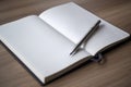 Open notebook blank pen closeup. Generate Ai Royalty Free Stock Photo