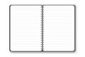Open notebook. Blank vertical notebook page. Realistic vector design. Stock image