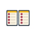 Open notebook with check mark boxes showing to do list Royalty Free Stock Photo