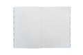 Open notebook empty pages top view. Lined notepad isolated on white background. Note book spreadsheet pages. Opened dairy or Royalty Free Stock Photo