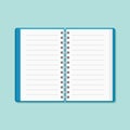 Open notebook flat style icon. Vector illustration. Royalty Free Stock Photo