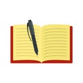 Open notebook icon, flat style Royalty Free Stock Photo