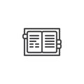 Open notebook pages outline icon