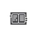 Open notebook pages vector icon