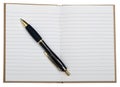 Open notebook with pen Royalty Free Stock Photo