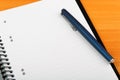 Open notebook and pen for writing Royalty Free Stock Photo