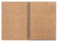 Open notebook with ring binder. recycled craft paper Royalty Free Stock Photo