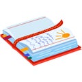 Open notebook vector diary notepad isolated icon Royalty Free Stock Photo