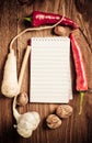 Open notebook with vegetables Royalty Free Stock Photo