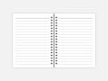 Open notebook with white lined pages vector mock up Royalty Free Stock Photo