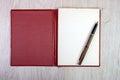 Open Notebook With White Pages And Gold Fountain Pen Royalty Free Stock Photo